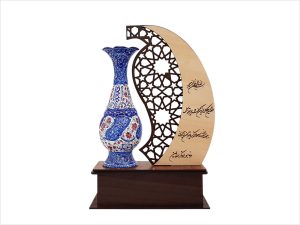 تندیس گلدان میناکاری اصفهان طرح مهر و ماه
