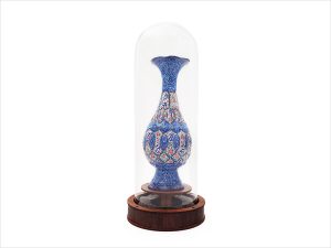 تندیس گلدان میناکاری با حباب شیشه ایی