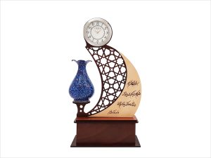 تندیس ساعت دار میناکاری طرح ماهرخ