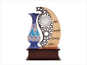 تندیس میناکاری مهر و ماه با ساعت