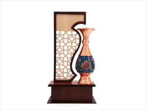 تندیس گلدان مس و پرداز 16 سانتی