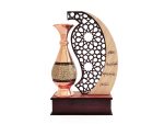 تندیس گلدان مس و خاتم 20 سانتی طرح مهر و ماه
