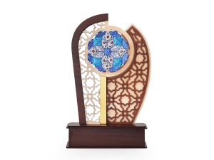 تندیس دو روی میناکاری لوح تقدیر طرح حورا 3D